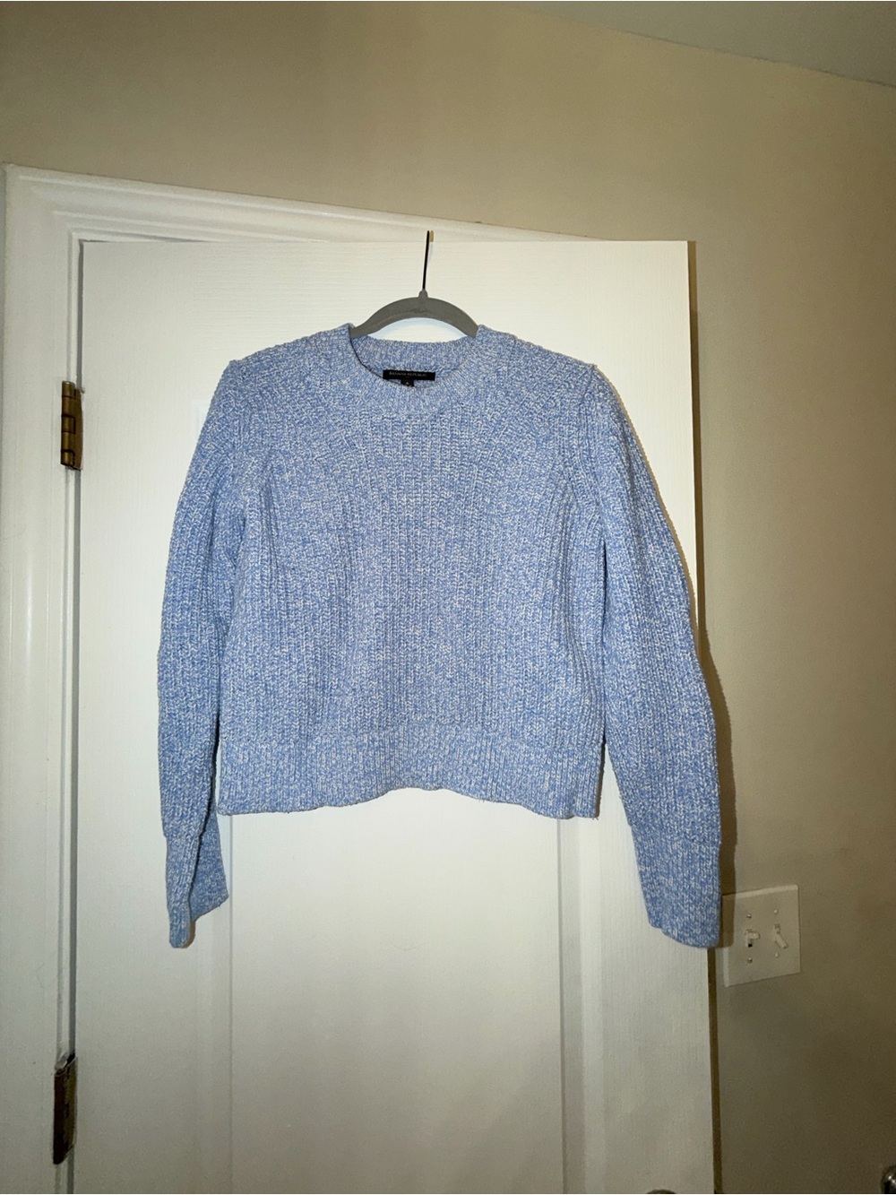 Banana Republic Heathered Light Blue Crewneck Sweater